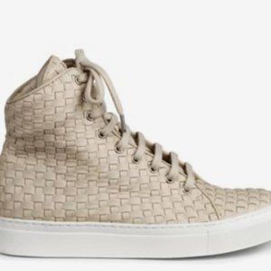 The Last Conspiracy NWOT Cream Leather Woven High-top Sneaker